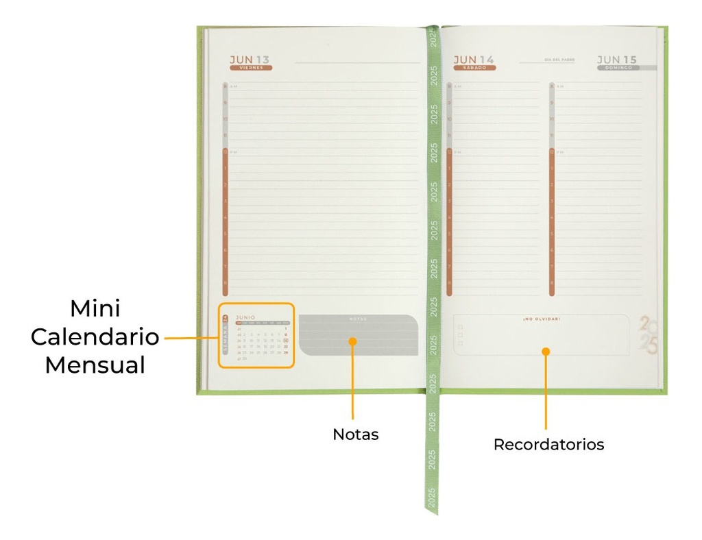 Agenda 2025 Diaria Terra Con Bolígrafo Personalizada Logo