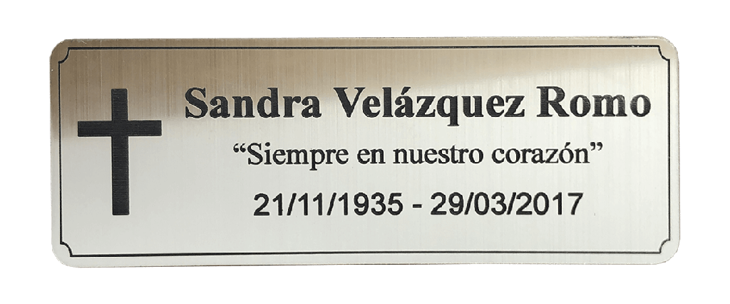 Placa Funeraria 20x10cm Show3