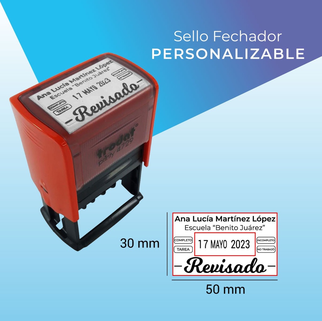 Sello Fechador Autoentintable Para Maestro Personalizado