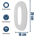 Número Residencial de Acrílico con Adhesivo 20cm Alto