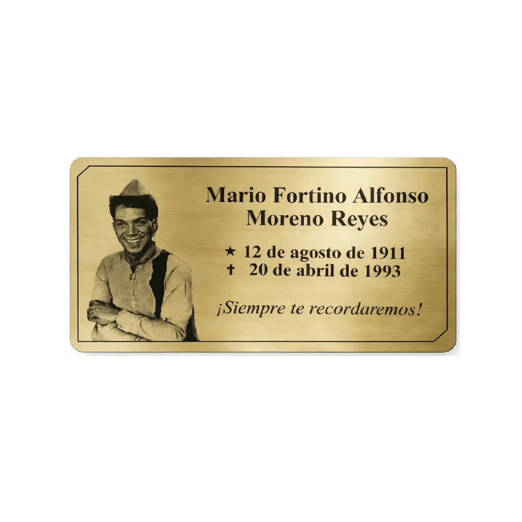 Placa Funeraria 12x6cm Con Foto