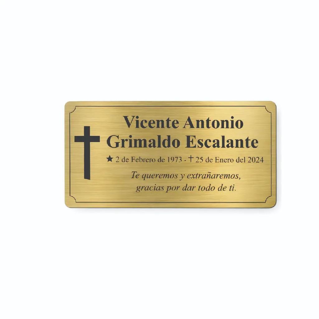 Placa Funeraria 16x8cm