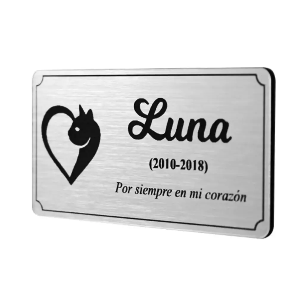 Placa Funeraria Para Mascota 12x6 Cm
