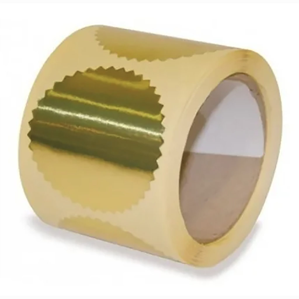 Etiquetas Doradas Sol Ø53mm (100 piezas)