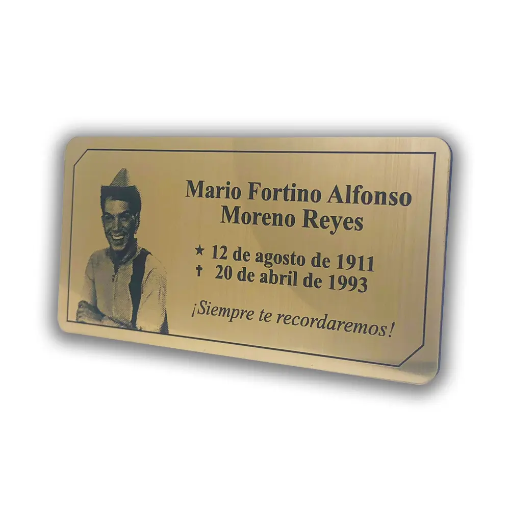 Placa Funeraria 40x20cm con Foto 