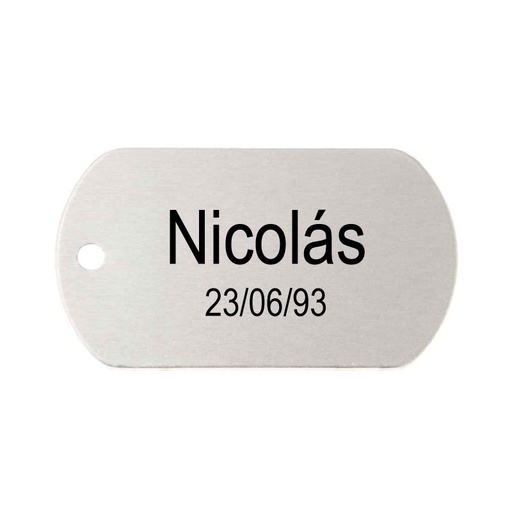 [122255 S] Placa Militar De Aluminio