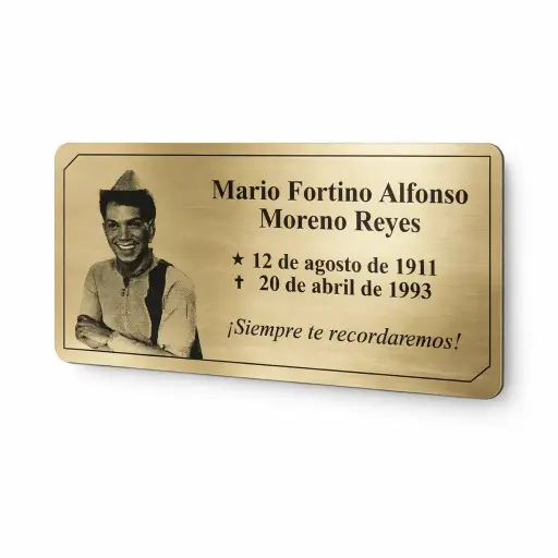 Placa Funeraria 30x15cm Con Foto