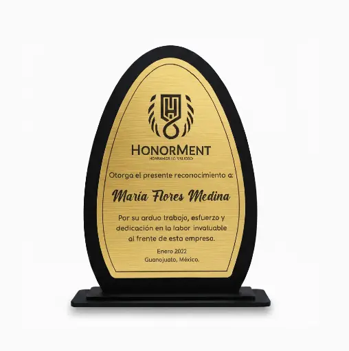 Reconocimiento De Escritorio En Acrílico Ovalado