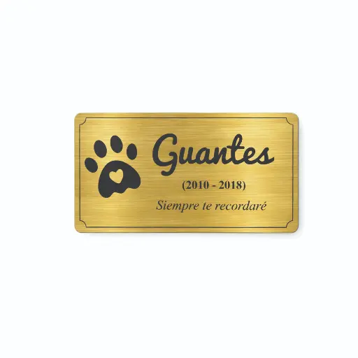 Placa Funeraria Para Mascota 12x6 Cm