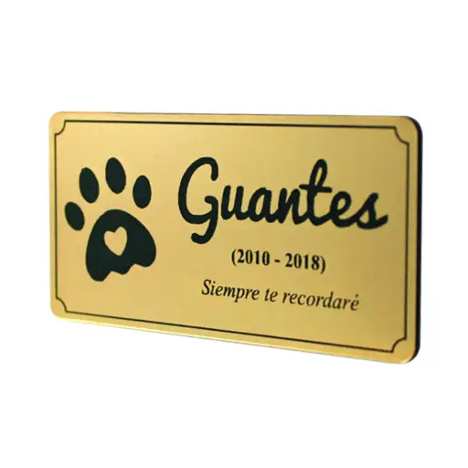 Placa Funeraria Para Mascota 16x8 Cm