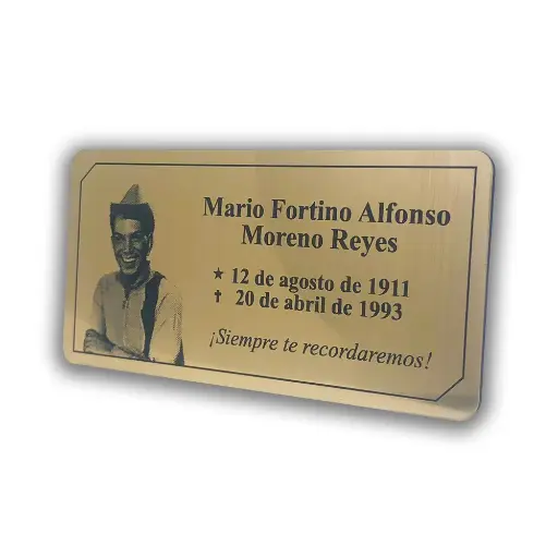 Placa Funeraria 40x20cm con Foto 