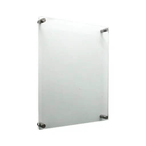 [IDE 502 CR] Porta Documento de Pared en Acrilico con Soportes (25x18cm) 